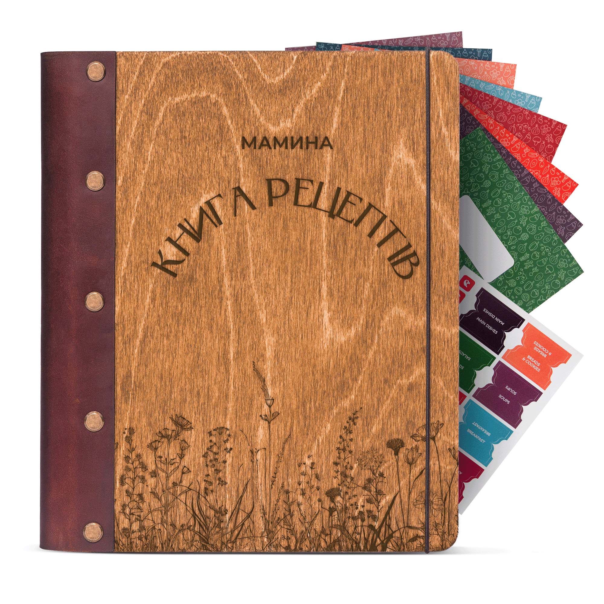 Книга для рецептів з шкіряним корінцем та дизайном F4 — фото 2